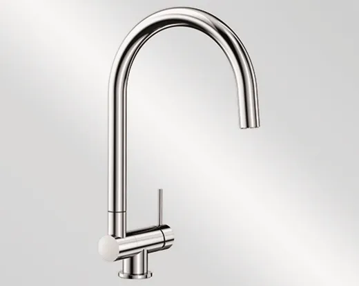 BLANCO Coressa-F Chrom Einhebelmischer mit Festauslauf 360� schwenkbarer Auslauf Vorfenstermontage Hebel rechts