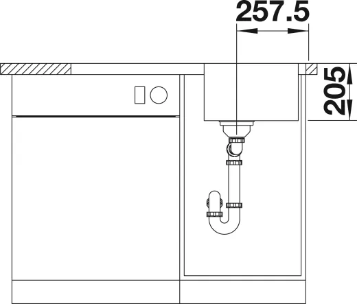 BLANCO Kchensple Lemis 45 S-IF Edelstahlsple / Einbausple Flachrand mit Siebkorb als Drehknopfventil