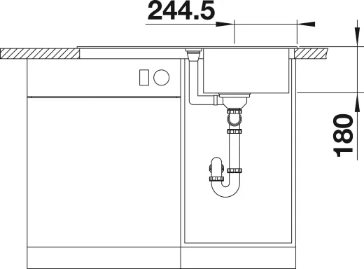 BLANCO Kchensple Favum 45 S Silgranit PuraDurII Granitsple / Einbausple mit Handbettigung