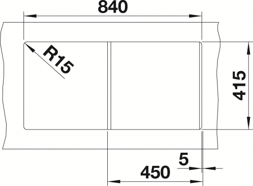 BLANCO Kchensple Favum 45 S Silgranit PuraDurII Granitsple / Einbausple mit Handbettigung