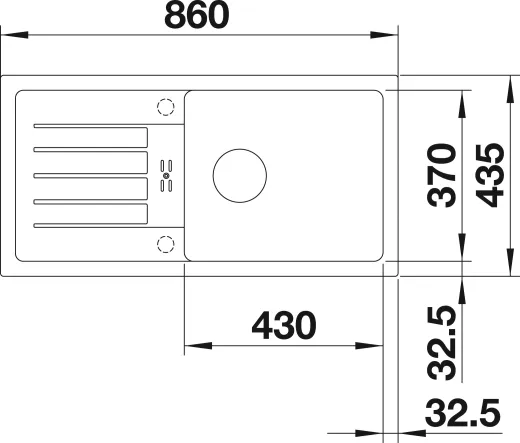 BLANCO Kchensple Favum XL 6-S Silgranit PuraDurII Granitsple / Einbausple mit Handbettigung
