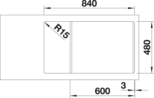 BLANCO Kchensple Legra XL 6 S Silgranit PuraDurII Granitsple / Einbausple mit Handbettigung