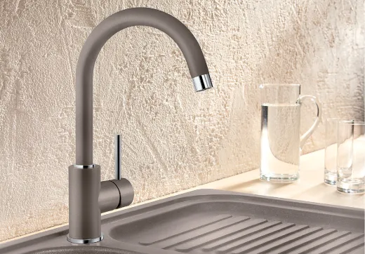 BLANCO Kchenarmatur Mida Silgranit-Look Einhebelmischer mit Festauslauf 360 schwenkbarer Auslauf