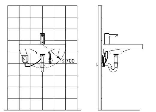 KWC PROFESSIONAL F5E Elektronik Standventil F5EV1002 DN 15 fr Waschanlagen, opto-elektronisch gesteuert mit Steckernetzteil