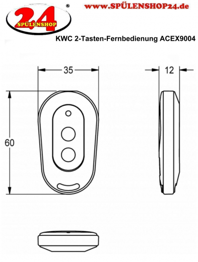 KWC PROFESSIONAL Fernbedienung ACEX9004 2-Tasten-Fernbedienung fr F3 und F5 Armaturen