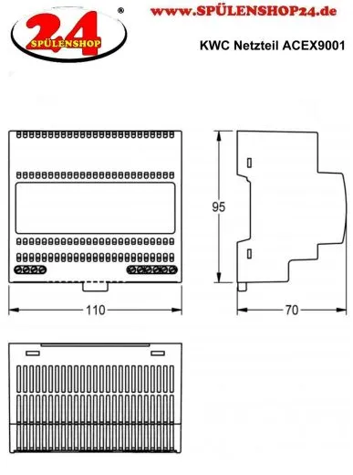 KWC PROFESSIONAL Netzteil ACEX9001 fr zentrale stabilisierte Gleichstrom-Versorgung Zur Einbindung in AQUA 3000 open