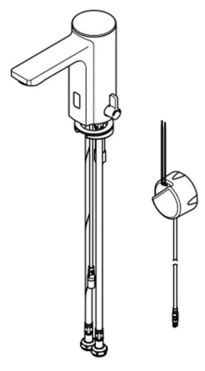KWC PROFESSIONAL F5E-Mix Elektronik Standbatterie F5EM1003 DN 15 fr Waschanlagen, opto-elektronisch gesteuert mit Wandeinbau-Netzteil