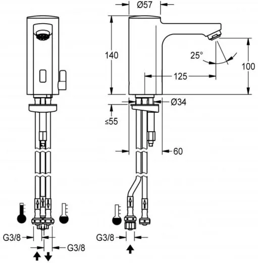 KWC PROFESSIONAL F5E-Mix Elektronik Standbatterie F5EM1005-ND DN 15 fr Waschanlagen, opto-elektronisch gesteuert mit Batteriebetrieb Niederdruck