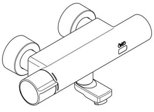 KWC PROFESSIONAL F5E-Therm Elektronik Wandbatterie F5ET1016 DN 15 zur Aufputzmontage Opto-elektronisch gesteuert mit Batteriebetrieb