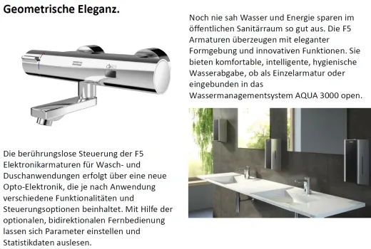 KWC PROFESSIONAL F5E-Therm Elektronik Wandbatterie F5ET1004 DN 15 zur Aufputzmontage Opto-elektronisch gesteuert