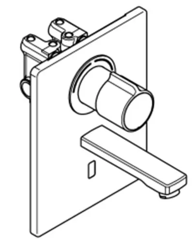 KWC PROFESSIONAL F5E-Therm Elektronik Einbaubatterie F5ET1013 DN 15 als Fertigbauset zur Wandeinbaumontage im Rohbauset