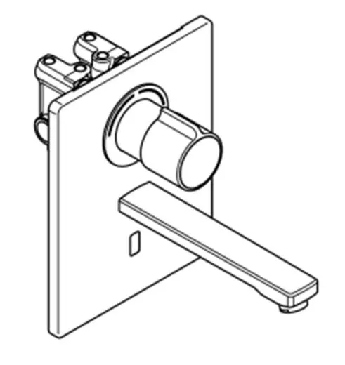 KWC PROFESSIONAL F5E-Therm Elektronik Einbaubatterie F5ET1014 DN 15 als Fertigbauset zur Wandeinbaumontage im Rohbauset
