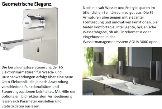 KWC PROFESSIONAL F5E-Therm Elektronik Einbaubatterie F5ET1014 DN 15 als Fertigbauset zur Wandeinbaumontage im Rohbauset