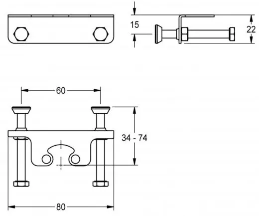 KWC PROFESSIONAL Verdrehsicherung fr F5L/F4L Einhebel-Standbatterien ACLM1009