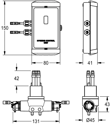 KWC PROFESSIONAL F5L Hygieneeinheit ACLX1001 fr F5L Einhebel-Standbatterien mit Ausladung 100mm