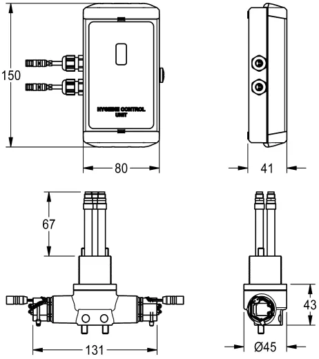 KWC PROFESSIONAL F5L Hygieneeinheit ACLX1003 fr F5L Einhebel-Standbatterien mit Ausladung 125mm
