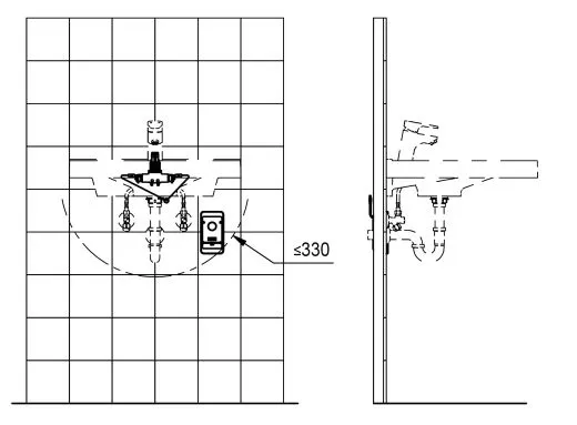 KWC PROFESSIONAL F5L Hygieneeinheit Wandeinbaumontage ACLX1007 fr F5L Einhebel-Standbatterien it Ausladung 125mm