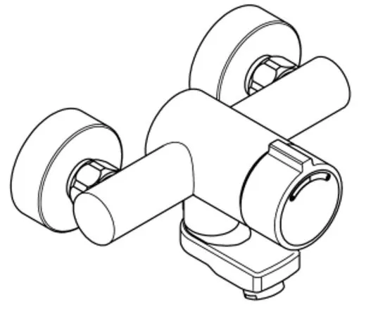 KWC PROFESSIONAL F3S-Mix Selbstschluss-Wandbatterie F3SM1002 DN 15 als Eingriffmischer zur Aufputzmontage