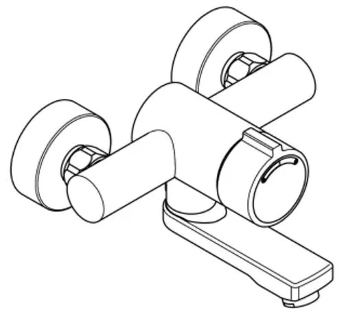 KWC PROFESSIONAL F3S-Mix Selbstschluss-Wandbatterie F3SM1003 DN 15 als Eingriffmischer zur Aufputzmontage