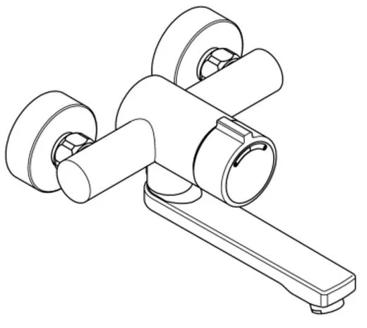 KWC PROFESSIONAL F3S-Mix Selbstschluss-Wandbatterie F3SM1004 DN 15 als Eingriffmischer zur Aufputzmontage