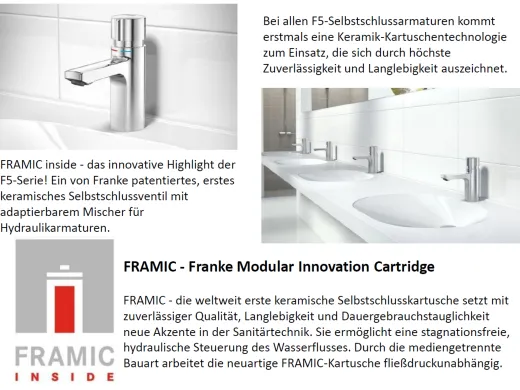 KWC PROFESSIONAL F5S Selbstschluss-Standventil F5SV1001 DN 15 fr Waschanlagen FRAMIC INSIDE Selbstschlusskartusche