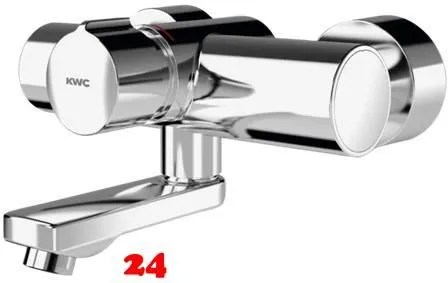 KWC PROFESSIONAL F5S-Mix Selbstschluss-Wandbatterie F5SM1003 DN 15 als Eingriffmischer zur Aufputzmontage FRAMIC INSIDE