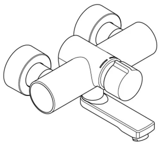 KWC PROFESSIONAL F5S-Mix Selbstschluss-Wandbatterie F5SM1004 DN 15 als Eingriffmischer zur Aufputzmontage FRAMIC INSIDE