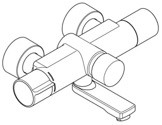 KWC PROFESSIONAL F5S-Therm Selbstschluss-Thermostat-Wandbatterie F5ST1005 DN 15 zur Aufputzmontage FRAMIC INSIDE Selbstschlusskartusche