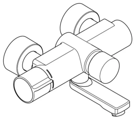 KWC PROFESSIONAL F5S-Therm Selbstschluss-Thermostat-Wandbatterie F5ST1002 DN 15 zur Aufputzmontage FRAMIC INSIDE Selbstschlusskartusche