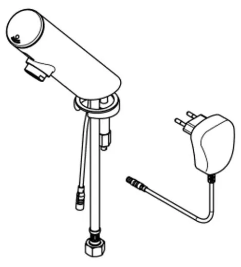 KWC PROFESSIONAL F3E Elektronik Standventil F3EV1002 DN 15 fr Waschanlagen, opto-elektronisch gesteuert mit Steckernetzteil