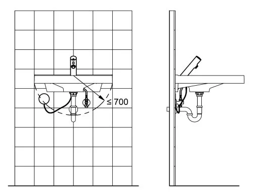 KWC PROFESSIONAL F3E Elektronik Standventil F3EV1003 DN 15 fr Waschanlagen, opto-elektronisch gesteuert mit Wandeinbau-Netzteil