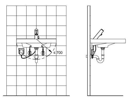 KWC PROFESSIONAL F3E-Mix Elektronik Standbatterie F3EM1002 DN 15 fr Waschanlagen, opto-elektronisch gesteuert mit Steckernetzteil