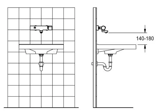 KWC PROFESSIONAL F3E-Therm Elektronik Thermostat Wandbatterie F3ET1001 DN 15 zur Aufputzmontage opto-elektronisch gesteuert