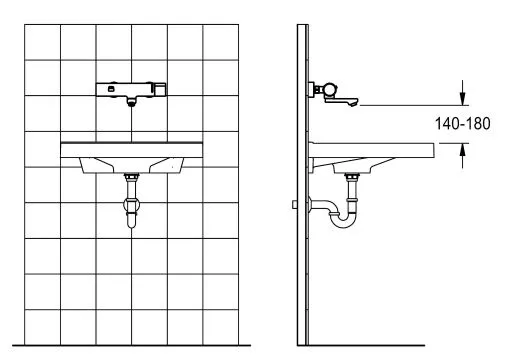KWC PROFESSIONAL F3E-Therm Elektronik Thermostat Wandbatterie F3ET1002 opto-elektronisch gesteuert