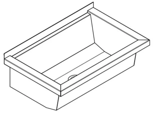 KWC PROFESSIONAL Planox Waschrinne-PL6 fugenlos verschweite Waschrinne fr Wandmontage Breite 600mm