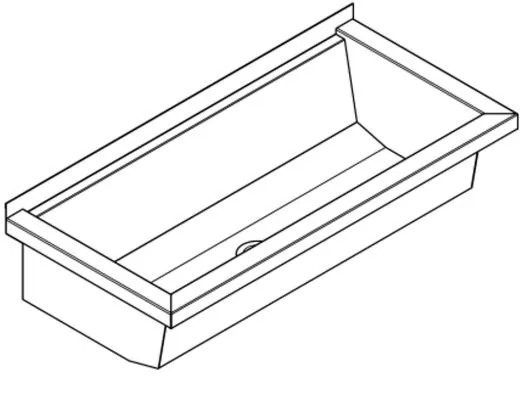 KWC PROFESSIONAL Planox Waschrinne-PL8 fugenlos verschweite Waschrinne fr Wandmontage Breite 800mm