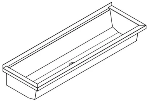KWC PROFESSIONAL Planox Waschrinne-PL12 fugenlos verschweite Waschrinne fr Wandmontage Breite 1200mm