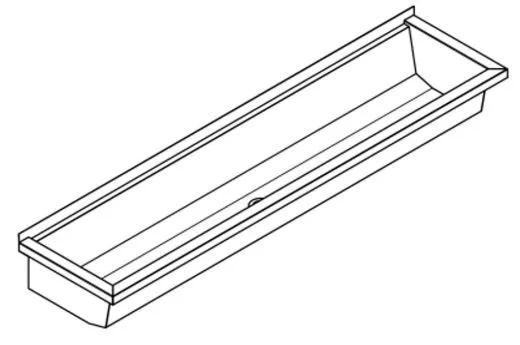 KWC PROFESSIONAL Planox Waschrinne-PL16 fugenlos verschweite Waschrinne fr Wandmontage Breite 1600mm