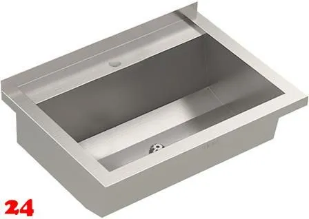 KWC PROFESSIONAL Planox Waschrinne-PL6T fugenlos verschweißt mit Armaturenbank für Wandmontage Breite 600mm KWC PROFESSIONAL Planox Waschrinne-PL6T fugenlos verschweißt mit Armaturenbank für Wandmontage Breite 600mm