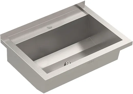 KWC PROFESSIONAL Planox Waschrinne-PL6T fugenlos verschweit mit Armaturenbank fr Wandmontage Breite 600mm