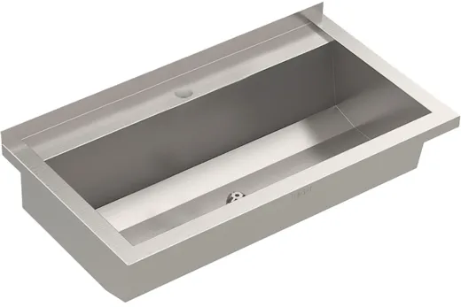 KWC PROFESSIONAL Planox Waschrinne-PL8T fugenlos verschweit mit Armaturenbank fr Wandmontage Breite 800mm