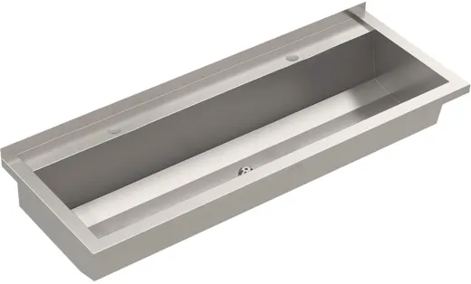 KWC PROFESSIONAL Planox Waschrinne-PL12T fugenlos verschweit mit Armaturenbank fr Wandmontage Breite 1200mm