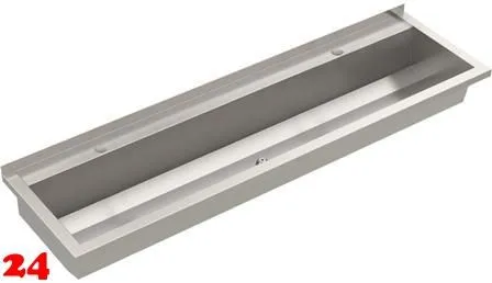 KWC PROFESSIONAL Planox Waschrinne-PL16T fugenlos verschweißt mit Armaturenbank für Wandmontage Breite 1600mm KWC PROFESSIONAL Planox Waschrinne-PL16T fugenlos verschweißt mit Armaturenbank für Wandmontage Breite 1600mm
