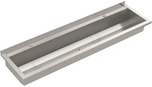 KWC PROFESSIONAL Planox Waschrinne-PL16T fugenlos verschweit mit Armaturenbank fr Wandmontage Breite 1600mm