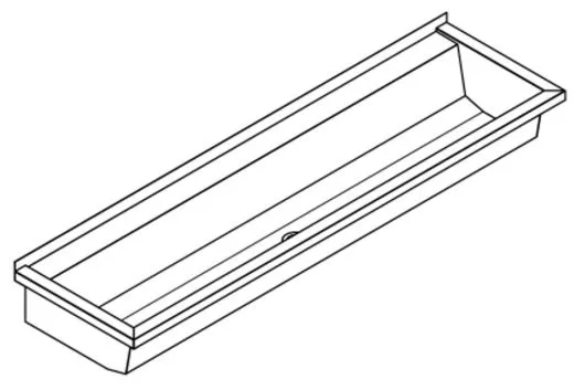 KWC PROFESSIONAL Planox Waschrinne-PL16T fugenlos verschweit mit Armaturenbank fr Wandmontage Breite 1600mm