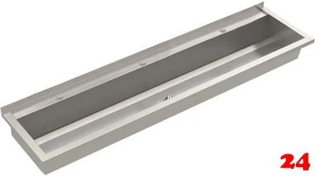 KWC PROFESSIONAL Planox Waschrinne-PL18T fugenlos verschweißt mit Armaturenbank für Wandmontage Breite 1800mm KWC PROFESSIONAL Planox Waschrinne-PL18T fugenlos verschweißt mit Armaturenbank für Wandmontage Breite 1800mm