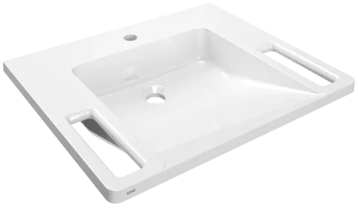 KWC PROFESSIONAL EXOS Einzelwaschtisch ANMW0001N Waschtisch MIRANIT fr Wandmontage unterfahrbar Barrierefrei* fr Rollstuhlfahrer geeignet