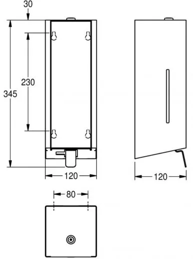 KWC PROFESSIONAL EXOS Seifenspender EXOS618W Aufputzmontage manueller Betrieb ohne Nachfllmedien
