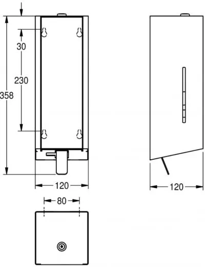 KWC PROFESSIONAL EXOS Schaumseifenspender EXOS616B Aufputzmontage manueller Betrieb ohne Nachfllmedien