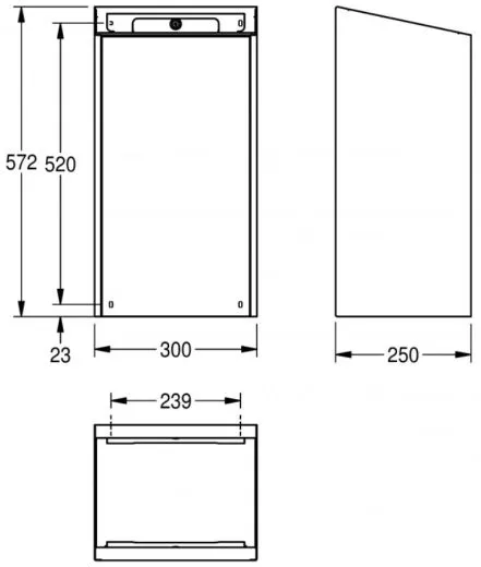 KWC PROFESSIONAL EXOS Abfallbehlter EXOS605B fr die Aufputzmontage Fassungsvermgen zirka 30 Liter